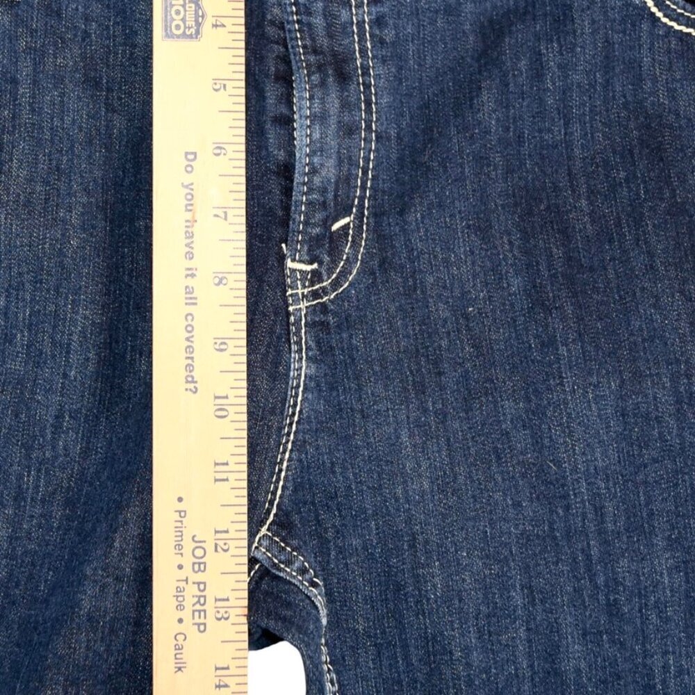 Levi’s Mid Rise Skinny Jeans Size 22W Dark Wash Cropped Denim  *Hemmed Short* - Picture 6 of 8